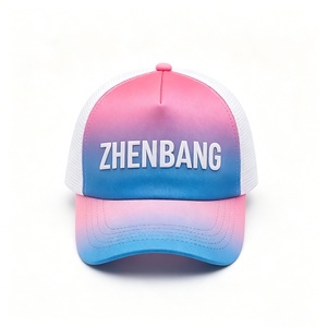 Gorra Trucker Degradada con Logotipo Impreso en Goma 3D, Malla Trasera y Cierre a Presión, Gorra Trucker de Alta Calidad para Festivales - Product Image 6