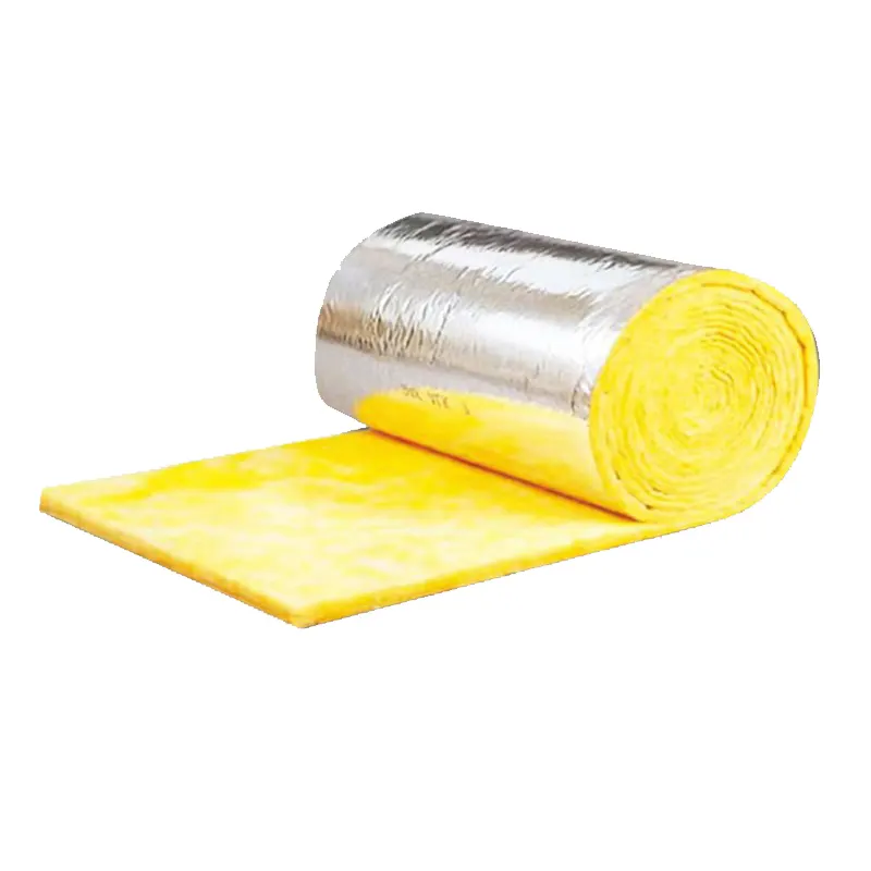 Wall or roof thermal Insulation with aluminum foil veneer glass wool blanket or roll or fiberglass wool coil felt