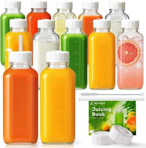 Botellas de Vidrio para Jugos con Doble Escala, Botellas de Vidrio Reutilizables para Jugos, Smoothies, Kombucha - Botella de Agua para Refrigerador o Gimnasio - Product Image 5