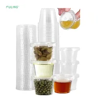 200 Sets - 2 oz. Small Plastic Containers with Lids, Jello Shot