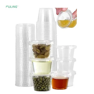 Clear Jello Shot Cups With Lids, Plastic Portion Cups / Condiment Cups /  Sauce Cups, 100 Small Containers With Lids, 4 Oz Dressing Container To Go 4  oz.