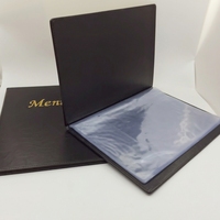Porte-menu en PU noir gaufré personnalisé avec logo doré, classeur de liste de vins, porte-factures de restaurant, format A4 A5, utilisation hôtelière