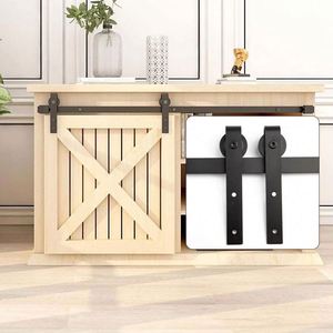 Kit de Herrajes para Puerta Corredera WEKIS, Negro Mate Satinado, Acero al Carbono, Fácil Instalación con Tornillos, Duradero, 1 Año de Garantía, para Sala de Estar y Dormitorio - Product Image 1