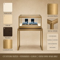 Vitrine à bijoux en verre éclairée par LED, dimensions personnalisables, pour magasin de bijoux, vente au détail et en gros