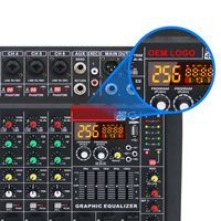 Console de mixage professionnelle ELM DS-06 250W 6 canaux 256 DSP Son parfait actif Égaliseur 5 bandes Effets intégrés DJ AC 220-240V