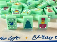 Ensemble de Mahjong américain en acrylique vert menthe de qualité supérieure, thème festival, cadeau de collection pour les amateurs de Mahjong