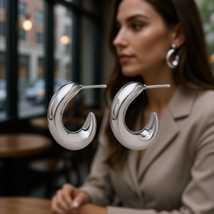 Amy Amy Fashion <b>Cuff</b> <b>Earrings</b> Silver Plated Geometric Design For Women Party Jewelry - Product Image 2