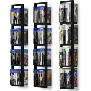 Space Lot de 3 étagères flottantes pour mur 34 pouces jeux vidéo <span class=keywords><strong>CD</strong></span> <span class=keywords><strong>DVD</strong></span> étagère de <span class=keywords><strong>rangement</strong></span> Cube étagère organisateur salon - Product Image 4