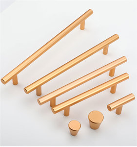 High Quality Brass Gold Color Home Decoration Zinc Alloy Door Pull Handle Simple Design <b>for</b> Kitchen Cabinets and <b>Dressers</b> - Product Image 4