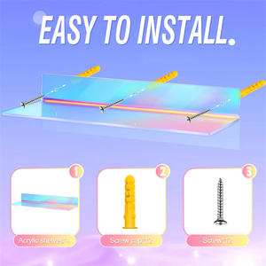 Estantes flotantes de acrílico iridiscente, estantes de acrílico arcoíris, estantería de pared <span class=keywords><strong>Invisible</strong></span>, estantes de exhibición de <span class=keywords><strong>libros</strong></span> para niños para el hogar - Product Image 6