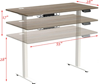 Table de travail debout pour ordinateur à double moteur, capacité de charge de 120 kg, ergonomique, intelligente, réglable en hauteur, OEM ODM