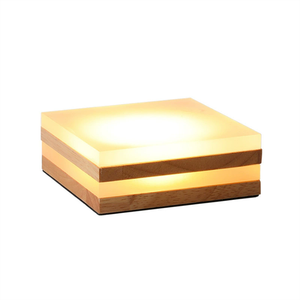 <strong>Diffuser</strong> Solid Square Wood Base LED Night Light Luminous Base USB Plug-In Base Fish Tank Ornaments Engraved Logo - Product Image 6
