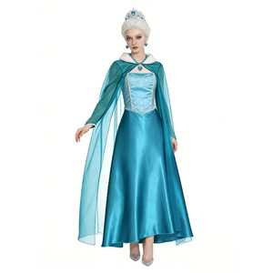 Elsa Blue Princess Dress Plus Size S 4XL Halloween Costume Cosplay Performance Outfit - Product Image 4