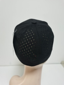 Men Adjustable Back Vented Performance Laser Cut Mesh <b>Hat</b> Promotional 6 Panel Baseball Cap Running Workout - Product Image 4