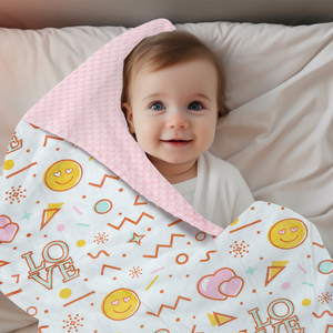 Coperta per Neonati Tema Amore, Super Morbida in Maglia di <span class=keywords><strong>Visone</strong></span>, Doppio Lato con Puntini Minky, Coperta Sensoriale Calmante per Bambini, Quattro Stagioni CPC - Product Image 5