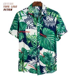 2023新デザインカスタムデジタルプリントオーバーサイズ男女兼用スパンデックスポリエステルボタンアップビーチ子供魚ハワイアンシャツ女性 - Product Image 1
