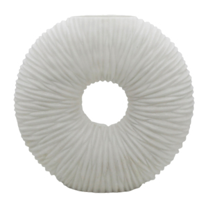 Vaso Circolare in Resina di Quarzo con Design a Centro Aperto, Elemento Decorativo Minimalista per Soggiorno - Product Image 4