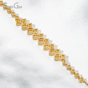 Starsgem 3.02ct Radiant Cut Brilliant DEF Yellow Lab Grown Diamond 18K Oro amarillo Unisex Trendy Diamond Bracelet IGI - Product Image 4