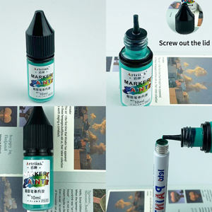 12 colori pennarelli di vernice permanente ricaricabili penne a base di olio punte medie adatte per la pittura di roccia in metallo - Product Image 6