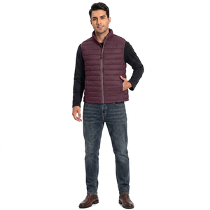 Blouson matelassé personnalisé pour homme à manches classiques, col montant en toile, logo frontal, haute qualité, vente en gros - Product Image 1