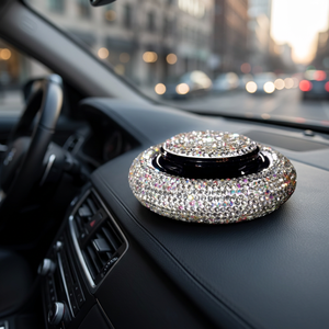 Car Flying Saucer Perfume Holder with Rhinestones <b>Mint</b> Fragrance Metal Vent Clip No Electricity Required Decoration - Product Image 1