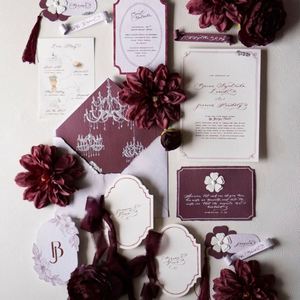 Suite d'invitations de mariage imprimées en typographie de style classique, avec logo et texte personnalisés, sur papier de luxe, pour les petites entreprises, les détaillants et les clients B2B - Product Image 4