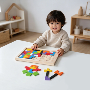 Puzzle russe en bois éducation précoce couleur forme Gameant pensée logique <span class=keywords><strong>Cube</strong></span> jouet - Product Image 2