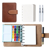 XinyiArt – Nouveau Kit de Peinture à l'Aquarelle Solide de Voyage 24 Couleurs avec Papier Aquarelle 300 g/m² et Pinceau à Eau pour Artistes et Étudiants