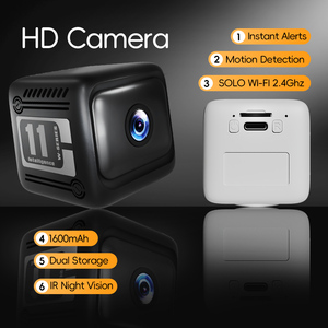 Mini Telecamera WiFi HD 1080P con Batteria a Lunga Durata, Videocamera di Sicurezza Domestica Intelligente, Visione Notturna, Rilevamento del Movimento, Body <span class=keywords><strong>Cam</strong></span> - Product Image 3