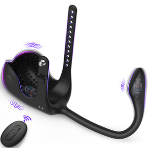 Jouet sexuel anal, stimulateur de testicules, anneau vibrant réglable pour le pénis, télécommande, plug anal, masseur de prostate - Product Image 1