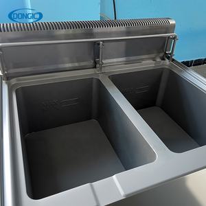 Friteuse à pommes de terre industrielle à gaz, à double cuve, à design basculant, conforme aux normes CE, pour comptoir, 10L 20L - Product Image 4