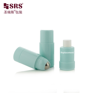Flacon roll-on en plastique rechargeable de 50 ml et 75 ml, forme cylindrique, pour emballage cosmétique, avec grand applicateur à bille et bille de massage en métal, bille en PP - Product Image 2