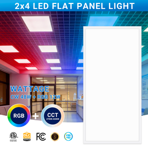 Pannello Luminoso <span class=keywords><strong>LED</strong></span> Smart Tuya Control 48w+12w RGBCW Retroilluminato, AC120v-277v, 2x4 Ft, da Incasso/Sospeso, Pannello <span class=keywords><strong>LED</strong></span> Piatto per Soffitto - Product Image 2