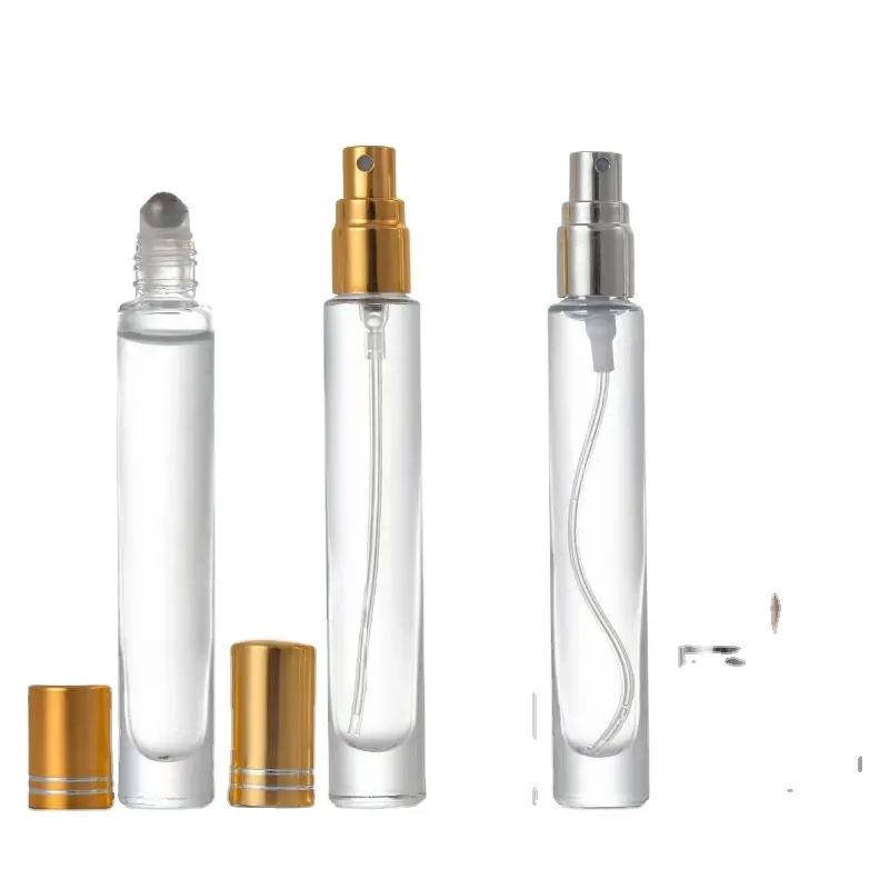 10 Ml Vierkante Lege Dikke Bodem Parfum Glazen Fles 10 Ml Ronde Rol Op Fles Met Roestvrijstalen Roller Voor Etherische Olie