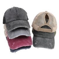 Gorra de Béisbol de Algodón Lavable para Mujer, 6 Paneles, Ajustable, con Malla Transpirable, Estilo Casual, Protección Solar, para Deportes al Aire Libre