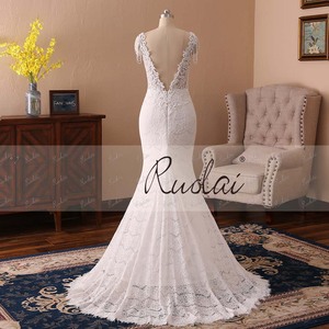 Ruolai PWD-H1018 abiti <span class=keywords><strong>da</strong></span> sposa in pizzo con apertura posteriore Sexy <span class=keywords><strong>da</strong></span> sposa personalizzati - Product Image 4