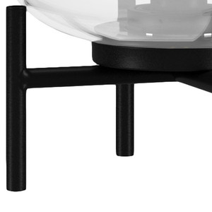 Lampada da tavolo in metallo nero 15 \ "HMS moderno con luci a LED a cilindro trasparente per camere da letto e alimentazione a batteria - Product Image 6