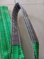 Düz gözlü Polyester yumuşak dokuma Sling bez kemer konteyner kaldırma Sling