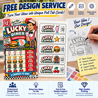Nouveau style américain, impression couleur personnalisée avec logo, double face, données variables, cinq fenêtres, tickets à déchirer avec languette