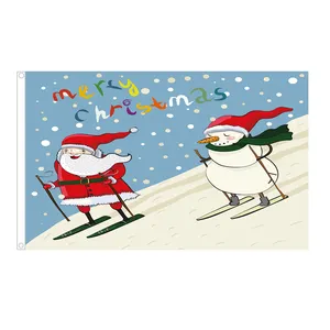 Cheap Factory Price Christmas Custom Flags And Garage Door Banner Merry Christmas Banner