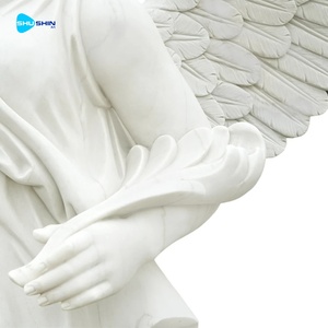 تمثال الإلهة فيكتوريا من الرخام الأبيض الطبيعي، تمثال مستوحى من منتصف القرن للحدائق والكنائس، منحوت يدويًا ومتين - Product Image 5