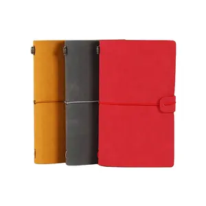 Retro Travel Ledger Creative Notebook Logo Customizable Academic Diary A6 Pu Leather Journal Notebook
