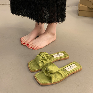 2025 new temperament <b>open</b> <b>toe</b> flat shoes for casual beach vacation women's shoes <b>Ladies</b> wear one word <b>slippers</b> outside in summer - Product Image 3