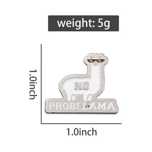 Tidak ada Drama Llama Enamel pin kustom lucu Alpaca bros kerah Lapel lencana hewan perhiasan hadiah untuk teman anak-anak grosir - Product Image 6