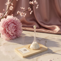 Dispositivo de exhibición de perfumes con base de madera y embudo para probar fragancias de aceites esenciales y perfumes de flores