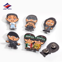 Longzhiyu, 20 Años de Experiencia, Fábrica Potente, OEM ODM, Pin de Solapa 2D de Esmalte Suave, Insignia de Metal con Purpurina Personalizada, Broche