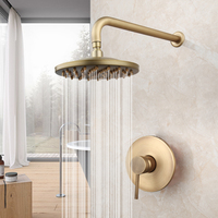 Robinet de bain cascade contemporain 8 pouces en laiton antique, ensemble de douche pluie monocommande avec cartouche céramique