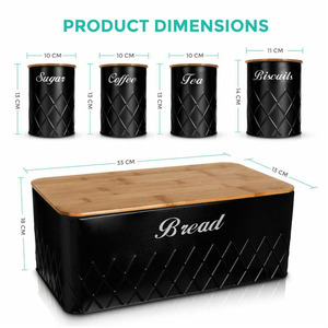 Boîte à pain Extra large bien faite avec logo en relief et couvercle en bambou - Product Image 3