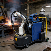 Chariot de soudage robotisé mobile portable, robot de soudage cobot à 6 axes, soudeuse MIG MAG pour la soudure de structures en acier