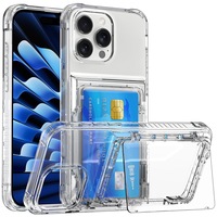 Coque de téléphone en cristal transparente de vente chaude avec fente pour carte couverture de téléphone antichoc en TPU pour iPhone 15 14 13 Pro Max